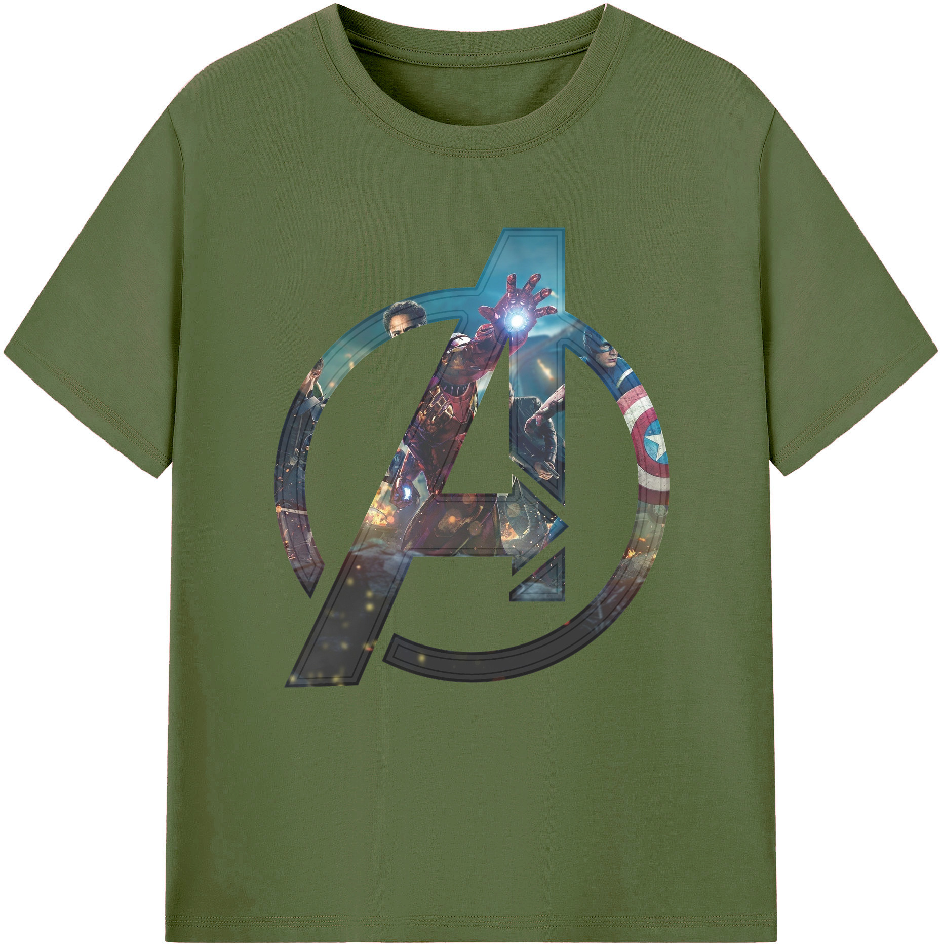 （画像用） アベンジャーズ The Avengers 綿100％半袖Tシャツ（フロントプリント）